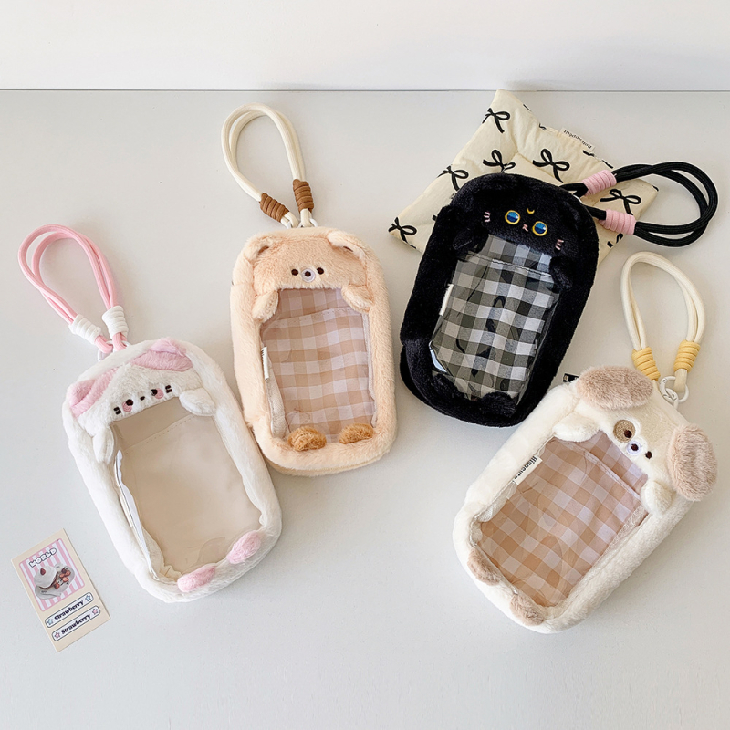 Plyšový cylindrický cestovný úložný vak – roztomilý kreslený štýl, viacúčelový