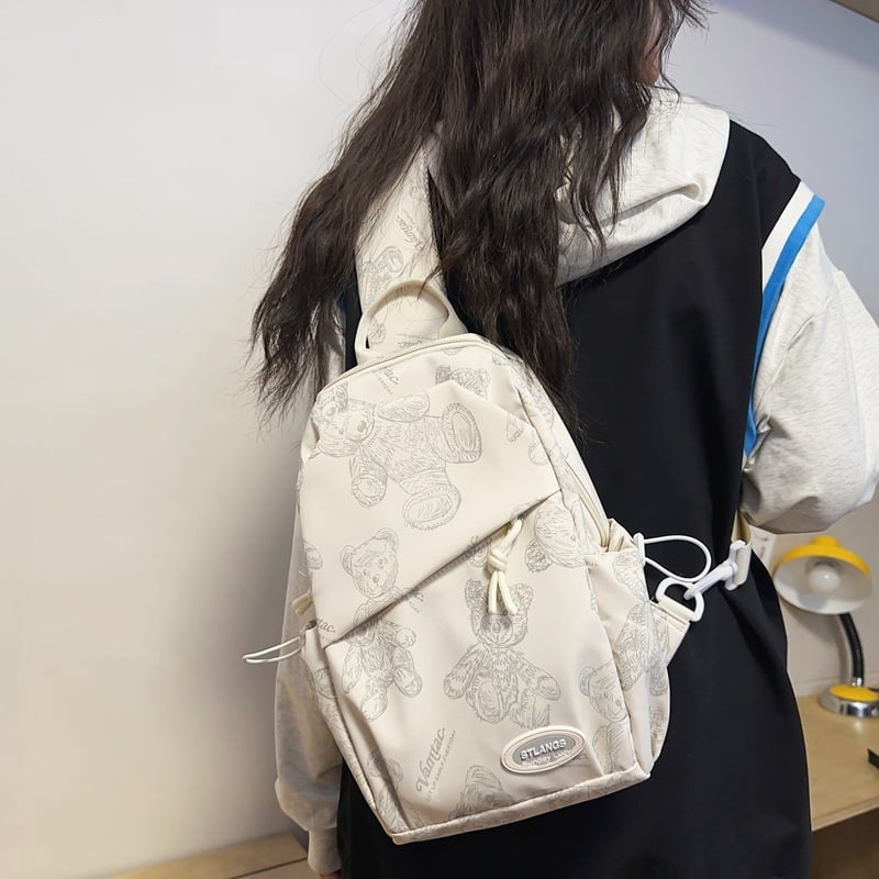 Pánska taška na hrudník, street štýl (nylónová tkanina, polyesterová podšívka, leto 2023, voľnočasové cestovanie)