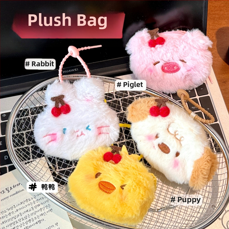 Mincovník z plyšu, kreslený vzor, neformálny cestovný štýl, 1 sklad, hmotnosť 14 g