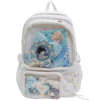 Rucsac transparent în stil coreean, cu stele anime, capacitate mare, pentru elevi de gimnaziu