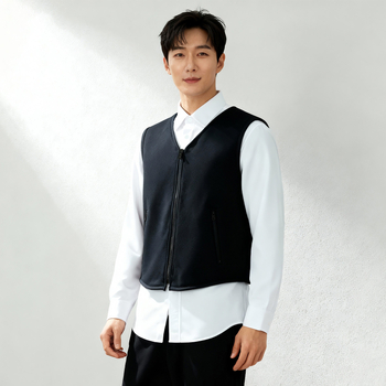 Unisex teplá vesta na zips, polyester, V-krk, jednovrstvová, stredná hrúbka