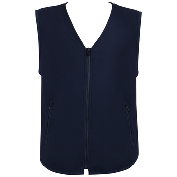 Unisex teplá vesta na zips, polyester, V-krk, jednovrstvová, stredná hrúbka