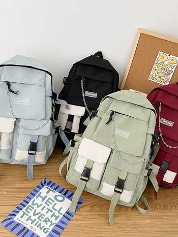 Rucsac unisex din Oxford Cloth, capacitate 20–35 L, curea de umăr curbată, culoare solidă, căptușeală din canvas