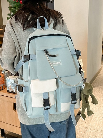 Rucsac unisex din Oxford Cloth, capacitate 20–35 L, curea de umăr curbată, culoare solidă, căptușeală din canvas