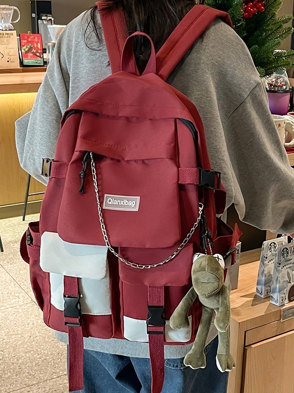 Rucsac unisex din Oxford Cloth, capacitate 20–35 L, curea de umăr curbată, culoare solidă, căptușeală din canvas