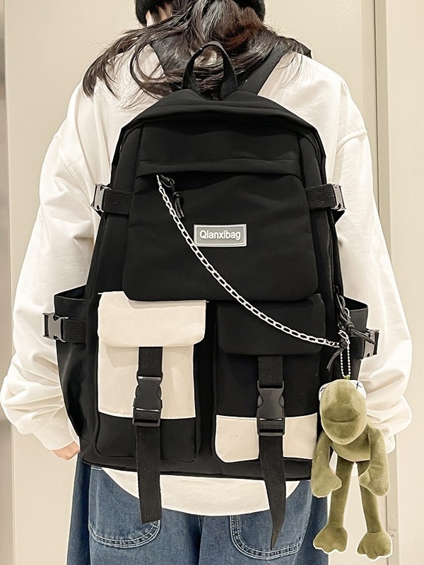 Rucsac unisex din Oxford Cloth, capacitate 20–35 L, curea de umăr curbată, culoare solidă, căptușeală din canvas