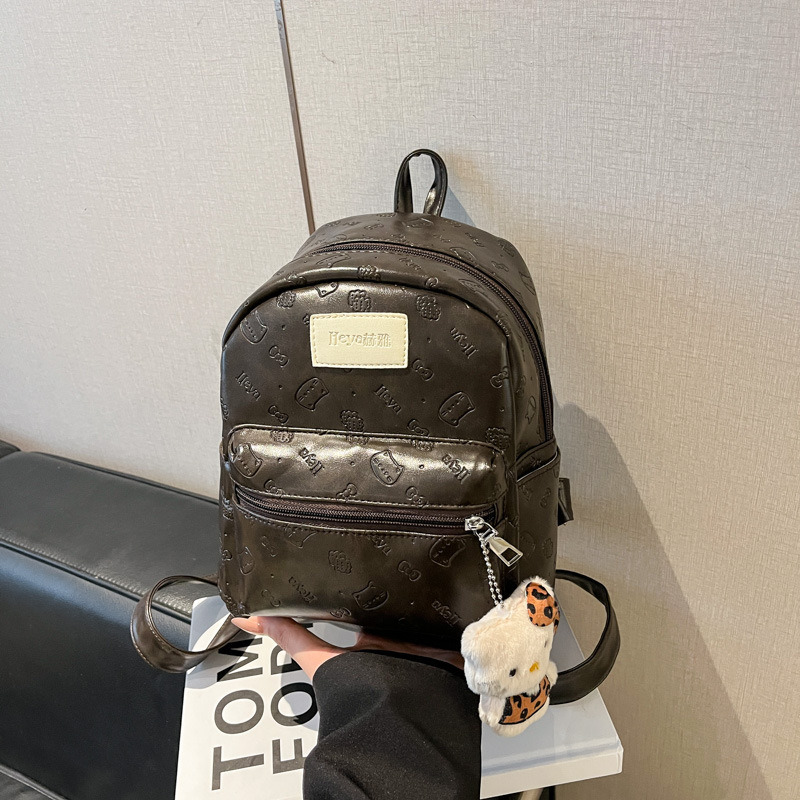 Rucsac PU urban minimalist, capacitate mare, închidere cu fermoar, buzunar pentru telefon, rezistent la uzură