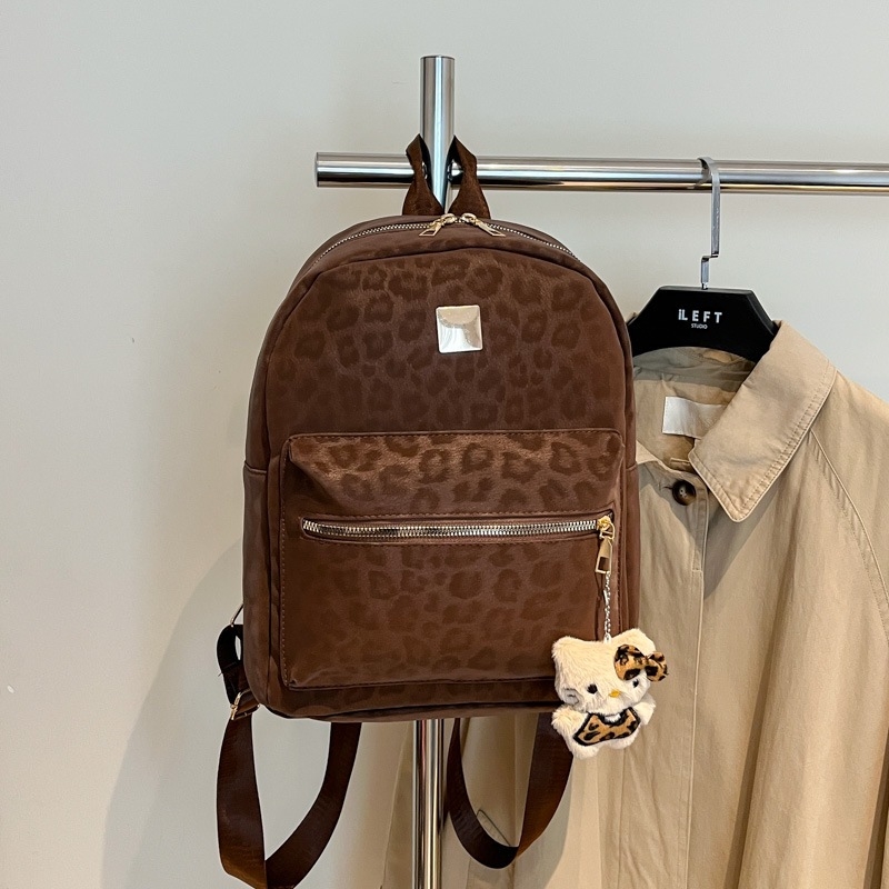 Női hátizsák leopard mintával, nagy kapacitású, mindennapi használatra, iskola és egyetem számára, 2025-ös modell