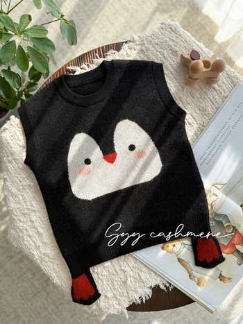 Detská kašmírová vesta, 100% kašmír, dvojvrstvová, hrubá, bez rukávov, V-krk, unisex