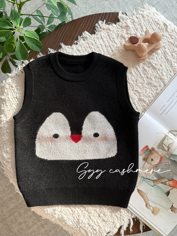 Detská kašmírová vesta, 100% kašmír, dvojvrstvová, hrubá, bez rukávov, V-krk, unisex