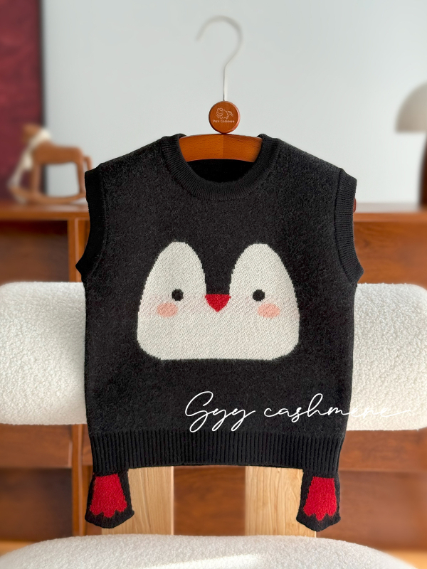 Detská kašmírová vesta, 100% kašmír, dvojvrstvová, hrubá, bez rukávov, V-krk, unisex