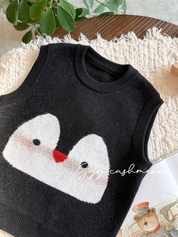 Detská kašmírová vesta, 100% kašmír, dvojvrstvová, hrubá, bez rukávov, V-krk, unisex