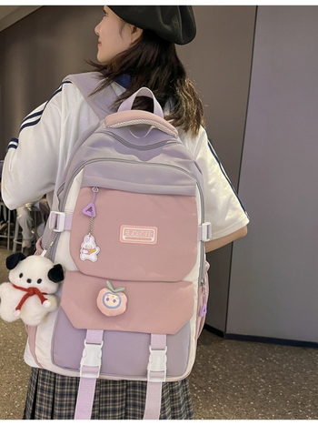 Ruksak u kampus stilu s velikim kapacitetom za učenike srednjih škola i gimnazije, unisex, najlon, prozračan i vodootporan, s jastucima na naramenicama