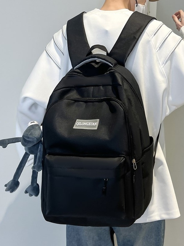 Unisex nylon ruksak, otporan na habanje, zaštita kralježnice, gradski minimalistički dizajn, zakrivljene naramenice, za školu