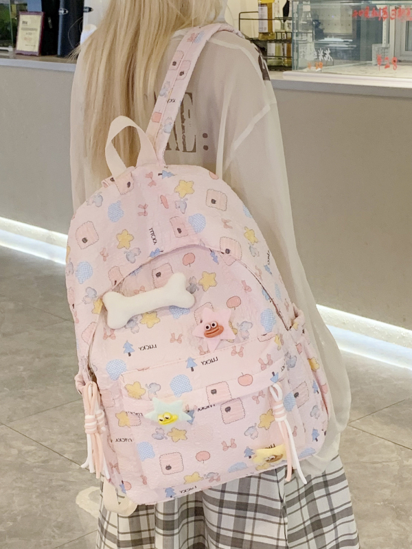 Rucsac Bodai Unisex din Oxford, bretele cu pernă de aer, model geometric, reduce povara
