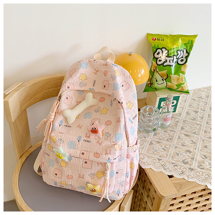 Rucsac Bodai Unisex din Oxford, bretele cu pernă de aer, model geometric, reduce povara