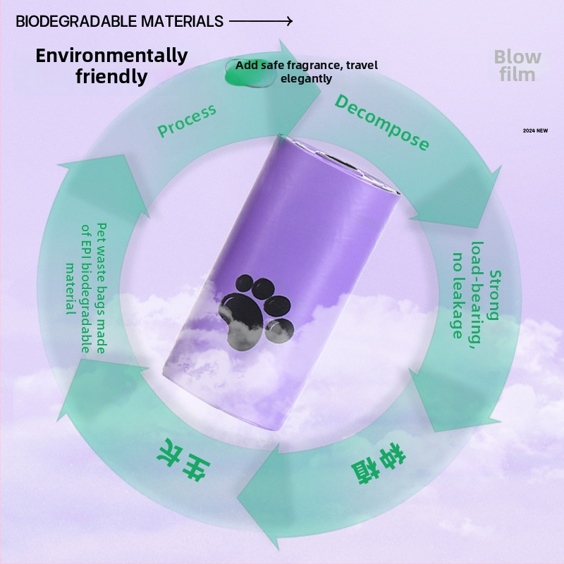Bioloģiski noārdāmos suņu fekāliju somas ar biezu plakano atvērumu, materiāls EPI, preces numurs M-00094, eksporta ekskluzīva piegāde