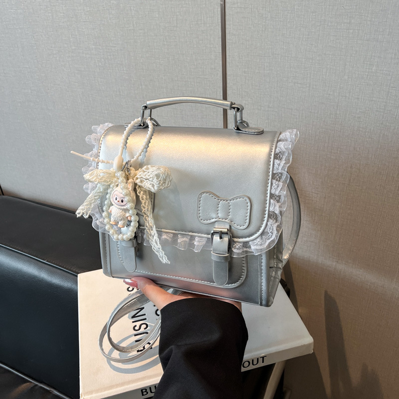 Rucsac în stil colegial pentru femei, piele PU, căptușeală din piele sintetică, închidere cu capac, buzunar pentru telefon, primăvara 2025