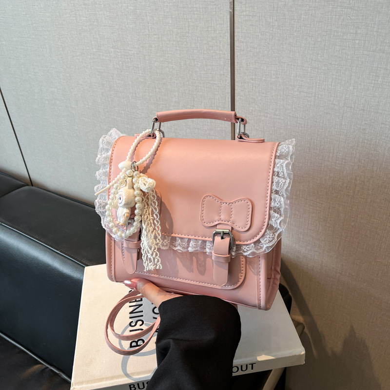 Rucsac în stil colegial pentru femei, piele PU, căptușeală din piele sintetică, închidere cu capac, buzunar pentru telefon, primăvara 2025