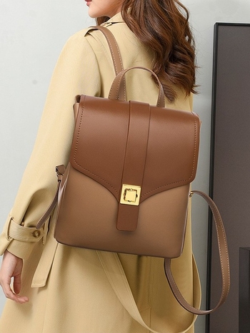 Rucsac | Material PU | Primăvara 2025 | Capacitate mare | Rezistent la apă | Închidere cu clapă