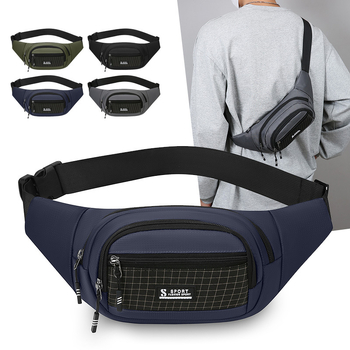 Viacvrstvová cez telo taška na pás, nepremokavý nylon, ultra ľahká, rozšíriteľná, pojme 8-palcový tablet