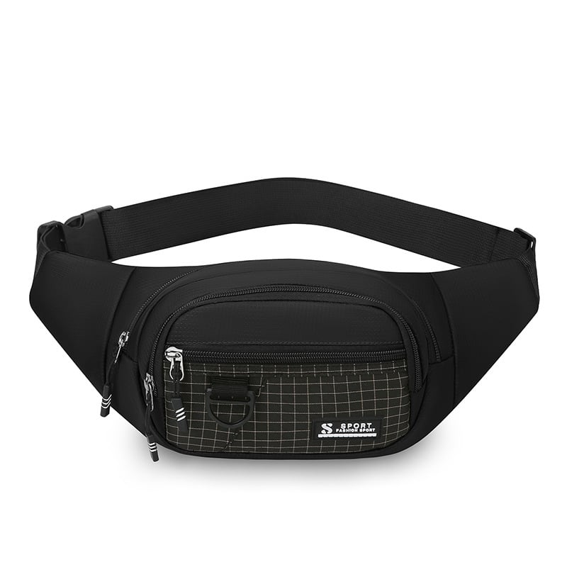 Viacvrstvová cez telo taška na pás, nepremokavý nylon, ultra ľahká, rozšíriteľná, pojme 8-palcový tablet