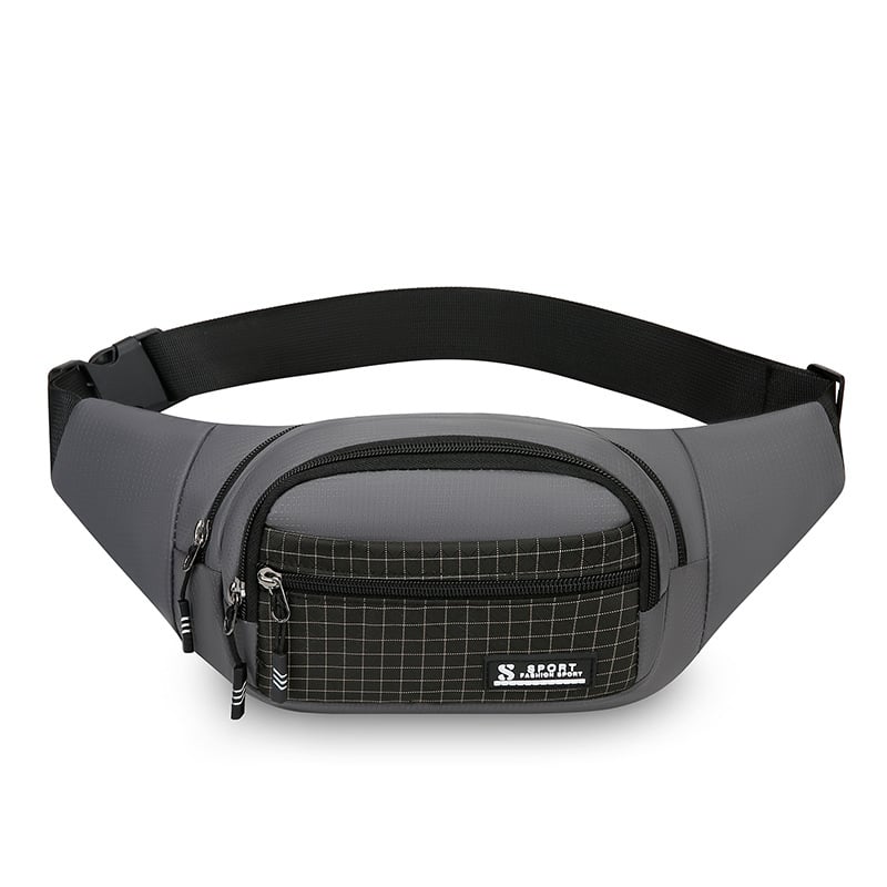 Viacvrstvová cez telo taška na pás, nepremokavý nylon, ultra ľahká, rozšíriteľná, pojme 8-palcový tablet