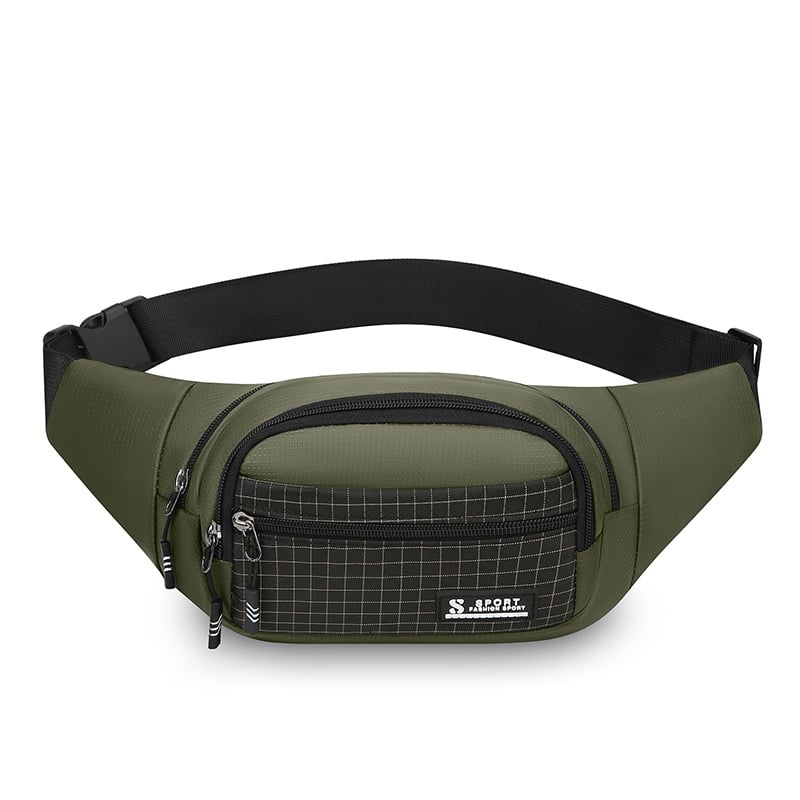 Viacvrstvová cez telo taška na pás, nepremokavý nylon, ultra ľahká, rozšíriteľná, pojme 8-palcový tablet