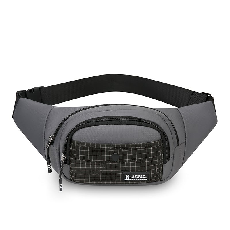 Viacvrstvová cez telo taška na pás, nepremokavý nylon, ultra ľahká, rozšíriteľná, pojme 8-palcový tablet