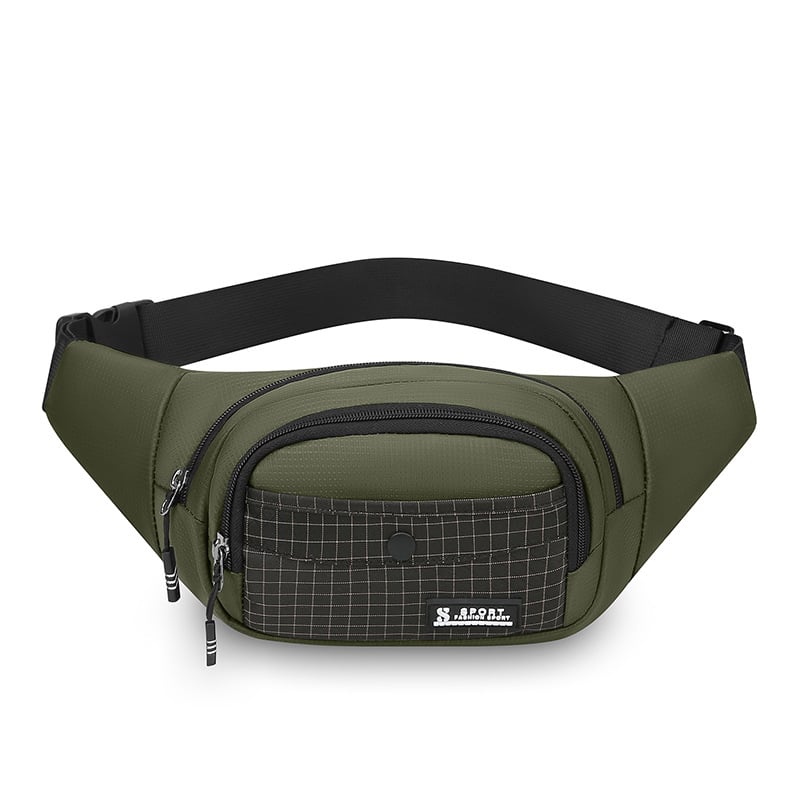 Viacvrstvová cez telo taška na pás, nepremokavý nylon, ultra ľahká, rozšíriteľná, pojme 8-palcový tablet