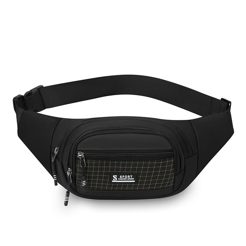 Viacvrstvová cez telo taška na pás, nepremokavý nylon, ultra ľahká, rozšíriteľná, pojme 8-palcový tablet