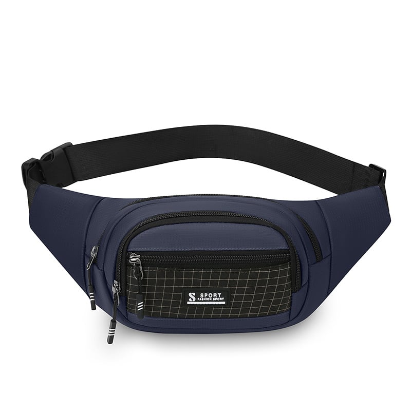 Viacvrstvová cez telo taška na pás, nepremokavý nylon, ultra ľahká, rozšíriteľná, pojme 8-palcový tablet