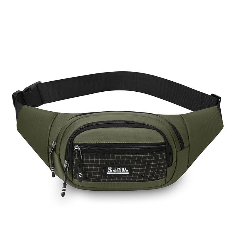 Viacvrstvová cez telo taška na pás, nepremokavý nylon, ultra ľahká, rozšíriteľná, pojme 8-palcový tablet