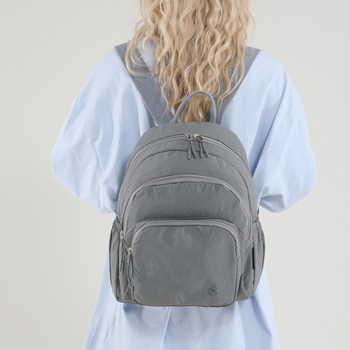 Rucsac pentru femei din nylon, cu buzunar pentru laptop, căptușeală poliester, închidere cu fermoar, compartiment suplimentar