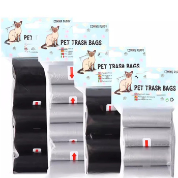 Tašky na odpadky pre domáce zvieratá - biologicky odbúrateľné, hrubé PE, prenosné, na vonkajšie použitie, LS02