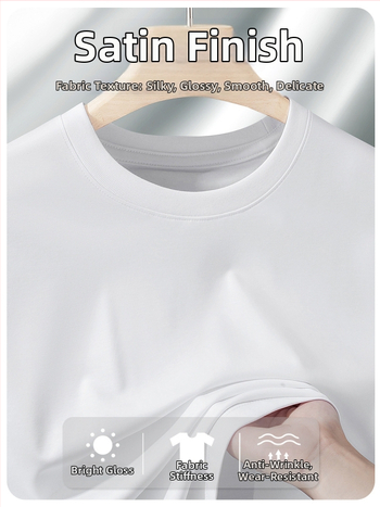 Amerigo tričko zo silk-cottonu, minimalistický priliehavý strih, kruhový výstrih, krátke rukávy, jednofarebné