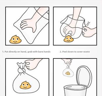 Sada vreciek na psie výkaly a lopatka, PE materiál, 500 kusov, PEID značka