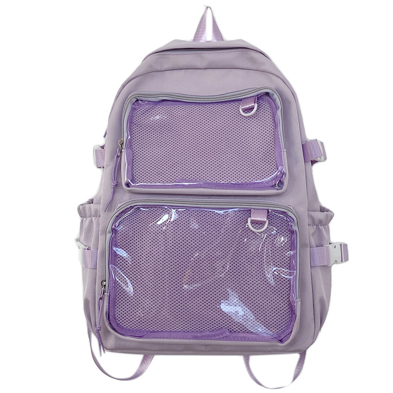 Rucsac din nailon cu buzunar pentru laptop, design 3D exterior, închidere cu fermoar, căptușeală din nailon