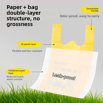 Dvojvrstvové vrecia na exkrementy pre domáce zvieratá, jednorazové, hrubé PE, Ju Miao AL1002, Pôvod Čína