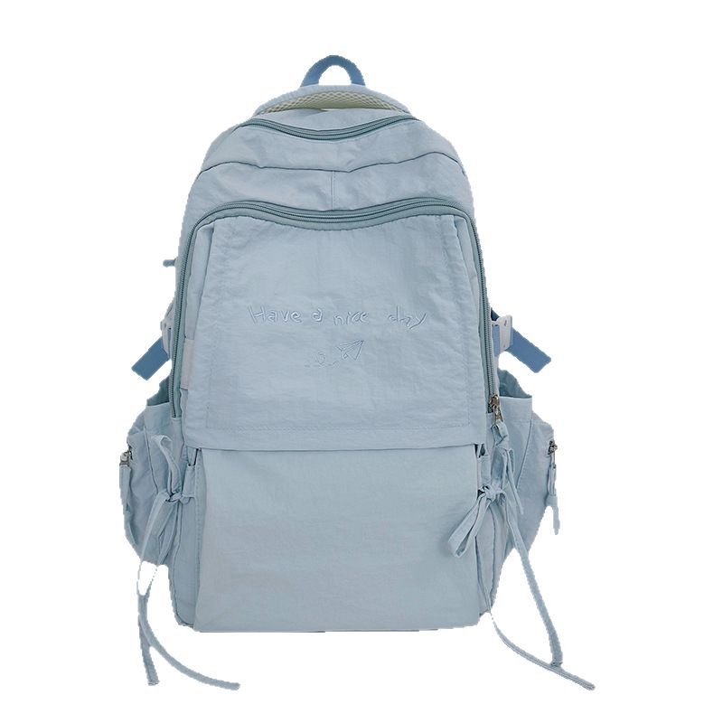 Rucsac școlar din nylon, capacitate 36-55 L, potrivit pentru laptop de 15 inch, ușor rezistent la apă, bretele de umăr curbe