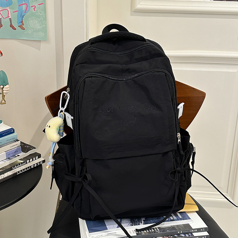 Rucsac școlar din nylon, capacitate 36-55 L, potrivit pentru laptop de 15 inch, ușor rezistent la apă, bretele de umăr curbe