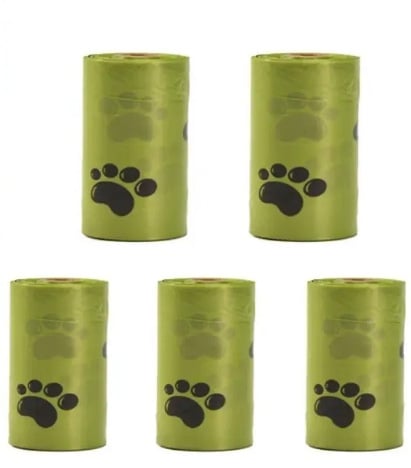 JUNGU Biologicky rozložiteľné tašky na odpadky pre domáce zvieratá, kontinuálny rol, hrubší materiál, vhodné pre psie výkaly a mačací odpad