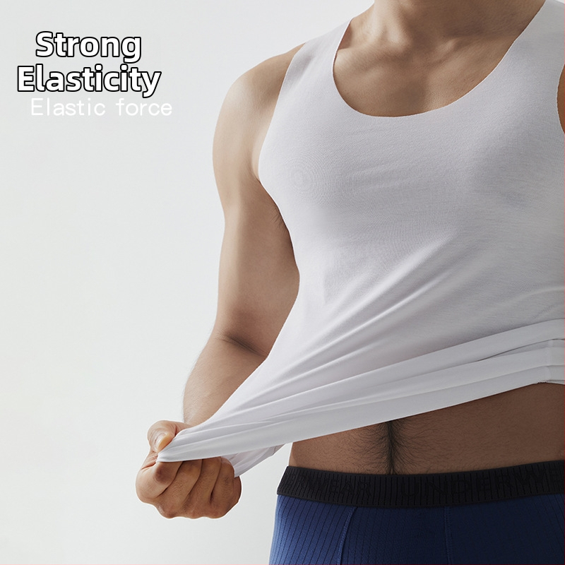 Meeste Ecocos tank top, õhuke kangas 121–140 g/m², regenereeritud tselluloosi kiud 90–95%, ümmargune kaelus