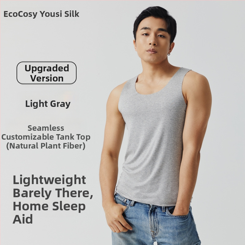 Ecocos pánske tielko, tenká tkanina 121–140 g/m², regenerovaná celulóza vlákno 90–95%, okrúhly výstrih