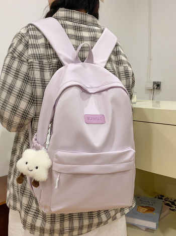 Rucsac unisex, stil urban minimalist, din nailon, capacitate 20–35 L, compatibil cu laptop de 15 inch, bretele curbate