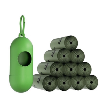 Tašky na psie výkaly, zosilnené, plne rozložiteľné, prenosné — EPL+PE, ABS