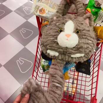 Plišani ruksak s mačjim ušima, gradski stil (zatvarač, džep za telefon, pliš, poliester podstava, strukturirani vanjski džep)