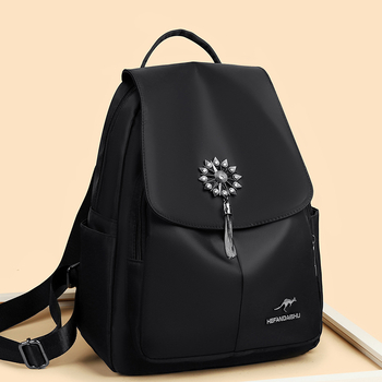 Ghiozdan de damă din Oxford – Capacitate mare, Ușor, Stil urban minimalist, Închidere cu fermoar, Buzunar intern cu fermoar și buzunar pentru telefon, Căptușeală poliester, Lansare toamna 2024