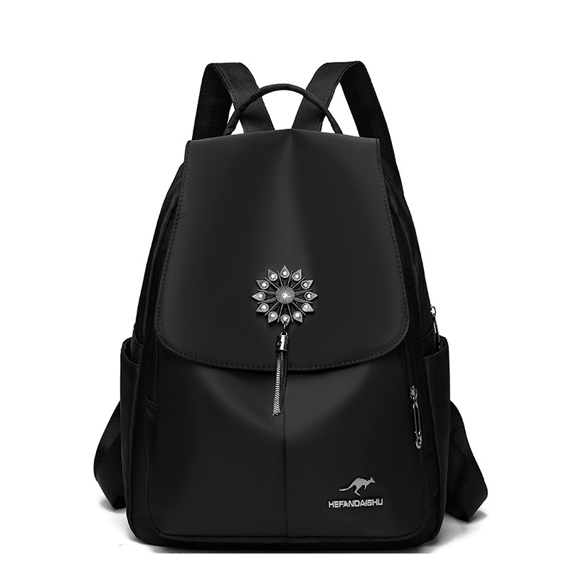 Ghiozdan de damă din Oxford – Capacitate mare, Ușor, Stil urban minimalist, Închidere cu fermoar, Buzunar intern cu fermoar și buzunar pentru telefon, Căptușeală poliester, Lansare toamna 2024