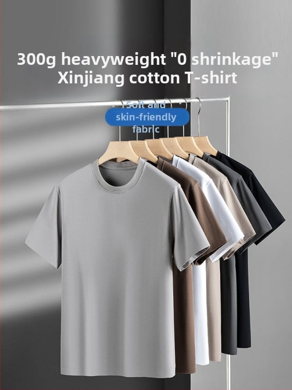 Ameligo pánske ťažké bavlnené tričko, krátke rukávy, guľatý výstrih, combed bavlna 96%+, 300-350 g